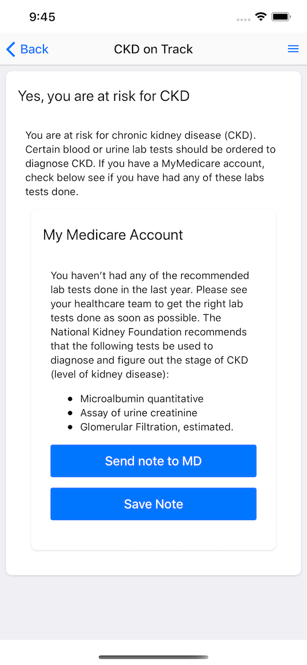 Kidney Choices App screenshot